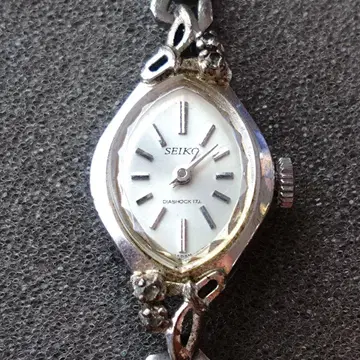 SEIKO 수동 와인딩 아날로그 시계 실버 여성용 빈티지