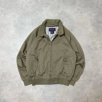 GANT 구제 의류 스윙탑 해링턴 자켓 풀 집업 스트라이프 카키 C64