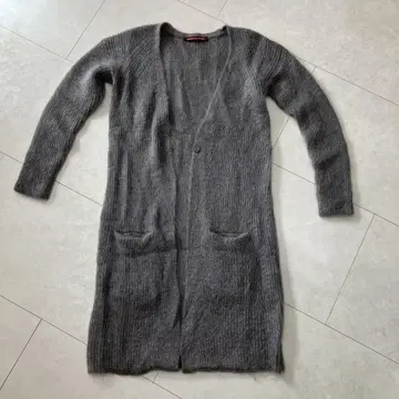 콩트와르 데코토니에 그레이 모헤어 가디건 긴팔