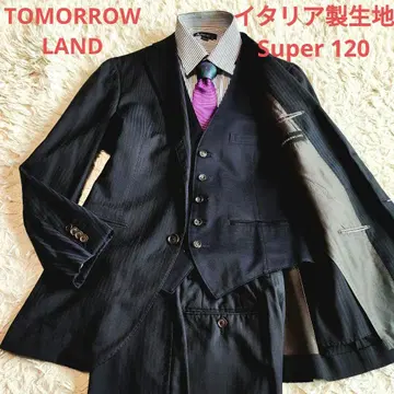 투모로우랜드 셋업 수트 쓰리피스 네이비 Super120