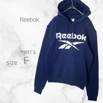 [리복] 빅 로고 풀오버 후드티 속기모 네이비 캐주얼