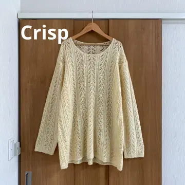 Crisp 크로셰 니트 풀오버 스웨터 아이보리 화이트