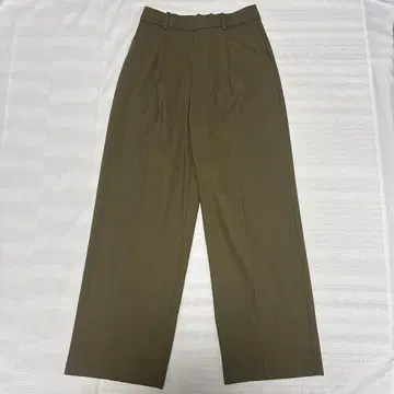 유니클로 UNIQLO 턱 와이드 팬츠 올리브 카키 M