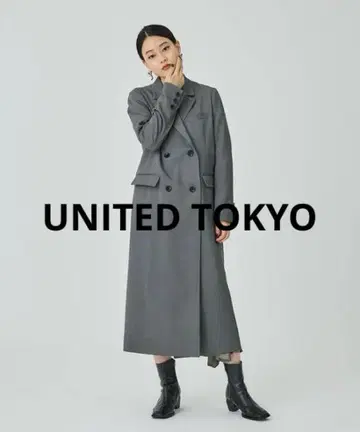 UNITED TOKYO 백 웨이브 롱 코트 자켓