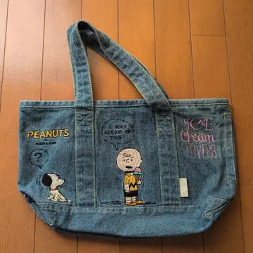 PEANUTS 데님 토트백