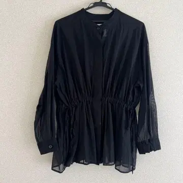 1er 프리미어 아롱디스망 시스루 긴팔 셔츠 블랙
