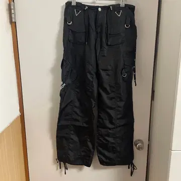 블랙 카고 팬츠 나일론 4 포켓