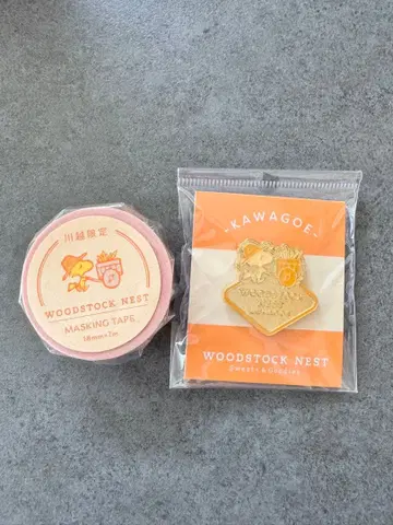 [ 한정품 ] 우드스탁 네스트 카와고에점 한정 핀 배지 마스킹 테이프