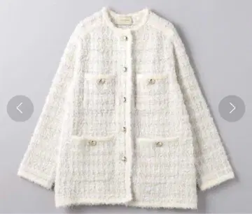 UNITED ARROWS 트위드 노카라 자켓 가디건