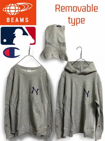 beams 별주 champion 더블 네임 후드 탈부착 맨투맨 그레이 M
