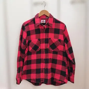 Dickies 빨검 체크 플란넬 셔츠 M