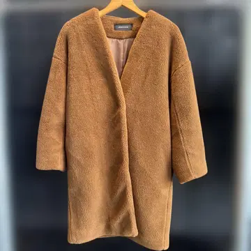 JEANASIS 지나시스 보아 롱 코트 브라운