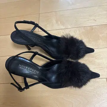 NOVESPAZIO 스웨이드 블랙 하이힐 퍼 포함