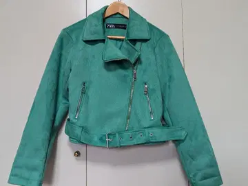 ZARA 그린 라이더 자켓 M