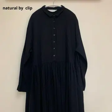 natural by clip 절개 개더 롱 원피스 블랙