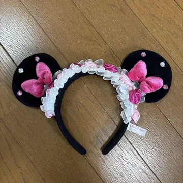 디즈니 머리띠 미니 마우스 리본 장미 레이스 프릴