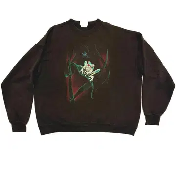 USA Lee heavy weight 맨투맨 개구리 패턴 블랙 XL