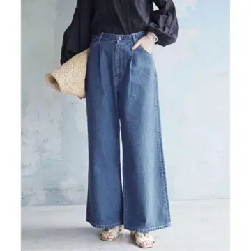 슬로브 이에나 LE DENIM 와이드 플레어 어택 파이브 포켓 팬츠