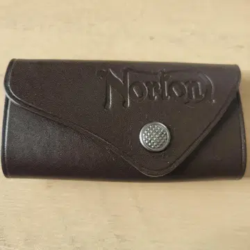 Norton JPN 천연 가죽 엠보싱 로고 키케이스