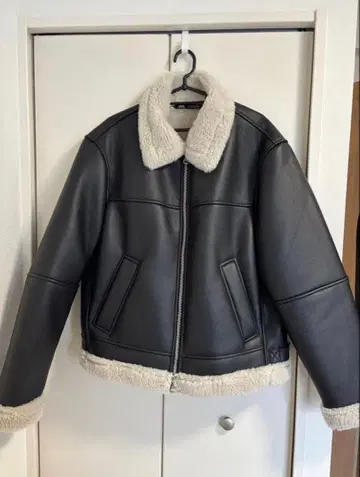 ZARA 더블 페이스 페이크 가죽 자켓 남성용 L