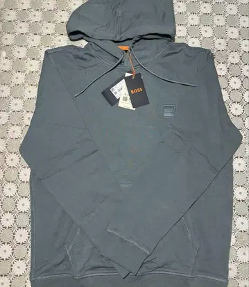 BOSS 그레이 후드 부착 후드티 Size L