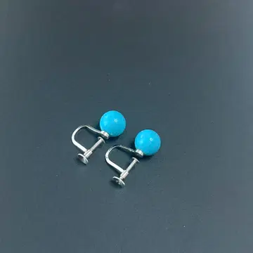 터콰이즈 블루 공 모양 귀찌