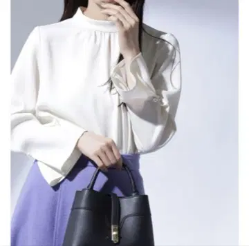 NATURAL BEAUTY BASIC 펄 셔츠 블라우스 M 긴팔 화이트