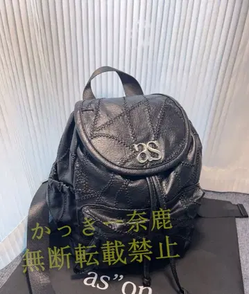 ason 블랙 가죽 백팩