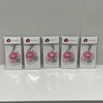 공식 아크릴 키링 핑크 꽃 디자인