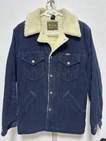 Wrangler 네이비 보아 옷깃 자켓