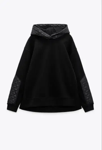 ZARA 블랙 퀼팅 후드 후드티