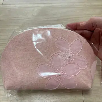 벚꽃 염색 파우치와 레이스 손수건 세트
