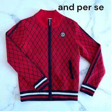 새상품급 and per se (앤퍼시) 니트 블루종 집업 M 사이즈