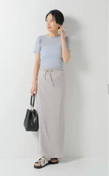 baserange brig 스커트 그레이 멜란지