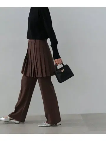 플리츠 스커트 레이어드 팬츠