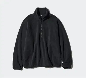 새상품 UNIQLO 플리스 하프 지퍼 풀오버 S 블랙 유니클로