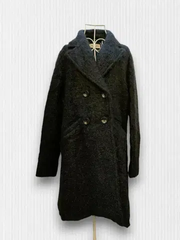 이 블루스 네이비 롱 코트 모헤어