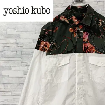 yoshiokubo 요시오쿠보 긴팔 셔츠 절개 꽃무늬 장미 사이즈 1