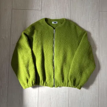 H Beauty&Youth 라임 그린 나핑 울 지퍼 자켓
