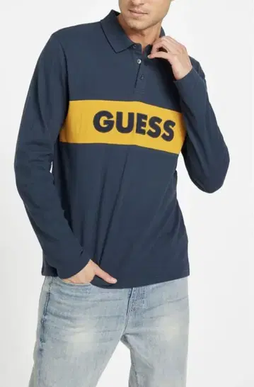 GUESS 긴팔 피케 셔츠