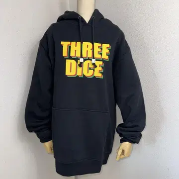 완판템 THREE DICE 다이스 후드 부착 후드티 블랙 마키 쿠라토