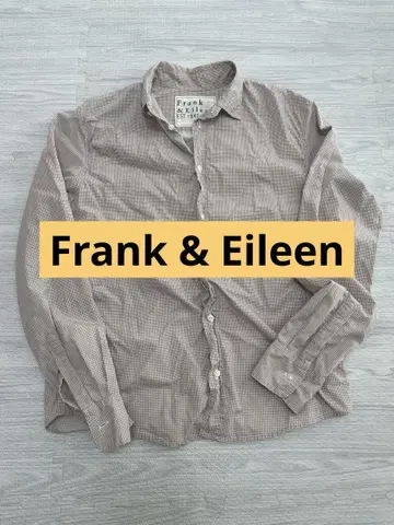 Frank & Eileen 베이지 도트 무늬 긴팔 셔츠 S