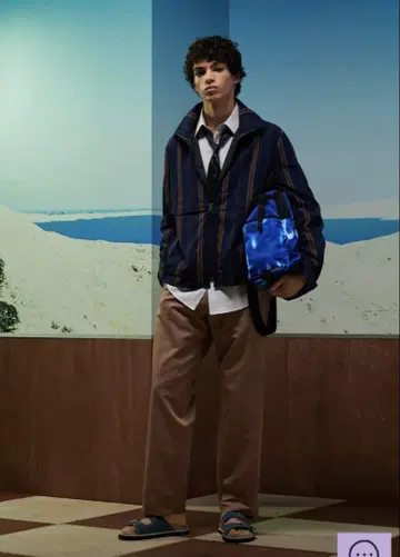 폴스미스 슬라브 코튼 와이드 트라우저스