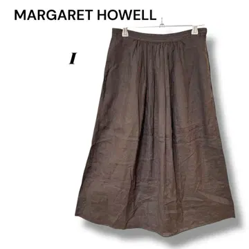 마가렛호웰 플레어 스커트 린넨 100% 다크 브라운 I 사이즈