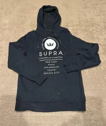SUPRA 후드티 블랙