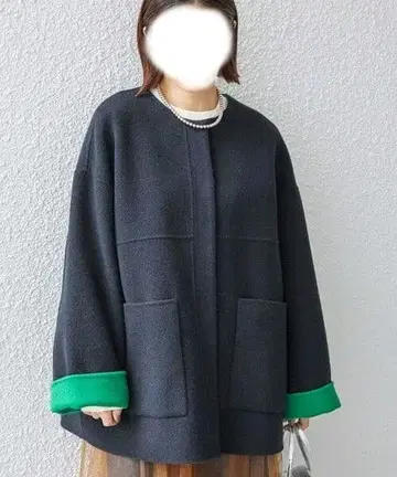 SUPER140 리버서블 노카라 코트