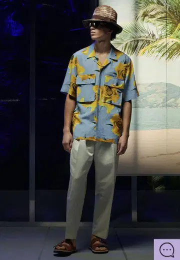 폴스미스 슬라브 코튼 와이드 트라우저스