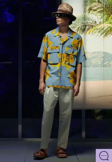 폴스미스 슬라브 코튼 와이드 트라우저스