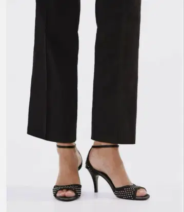 택 포함 ZARA 오픈토 펌프스 37 사이즈 블랙