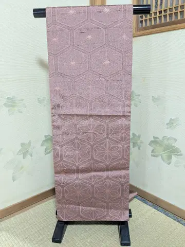 나고야 오비 순수 실크 직조 원단 마츠바(솔잎) 스타일